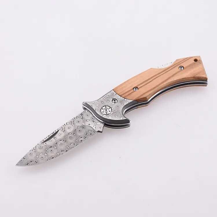 OEM 접이식 포켓 나이프 7Cr13MoV 블레이드 올리브 나무 손잡이 GC-1603D-OL