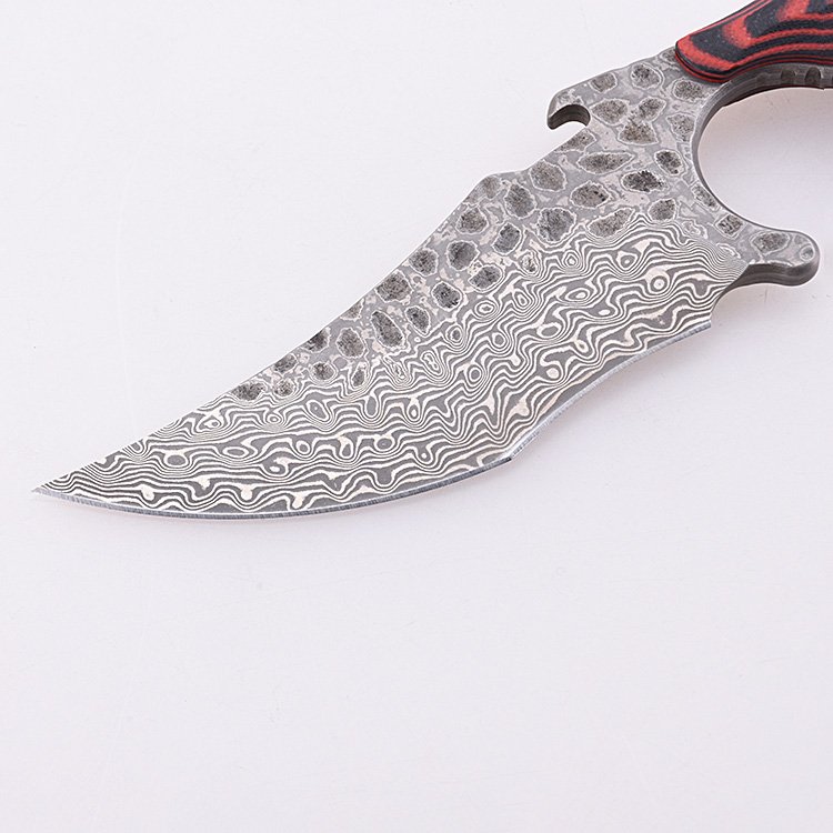 OEM fixed knife 9Cr18MoV Damascus blade double G10 handle original design DJ-2506A1
