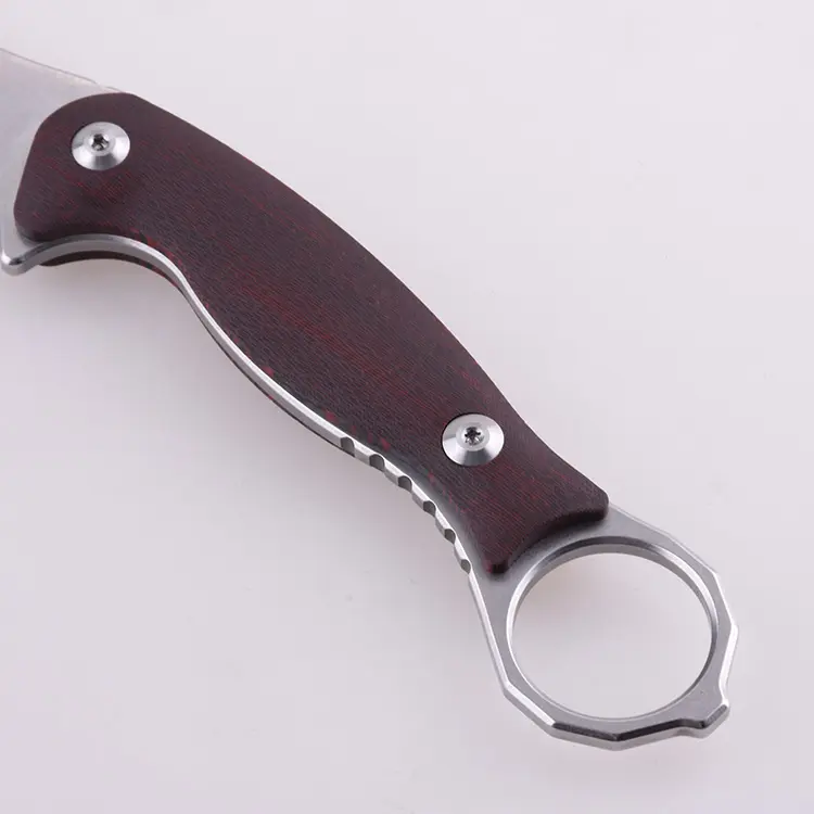 OEM fixed neck knife D2 blade bead blasted finish G10 carbon fiber handle DJ-9055A1 04