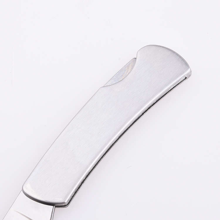 Couteau de poche pliant OEM, lame et manche en acier inoxydable, taille moyenne SS-0801(M) 06