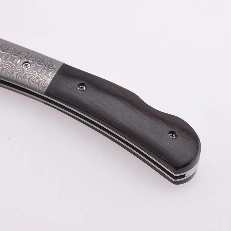 OEM Folding Pocket Knife Damascus Blade Ebony Handle GC-51D-BW