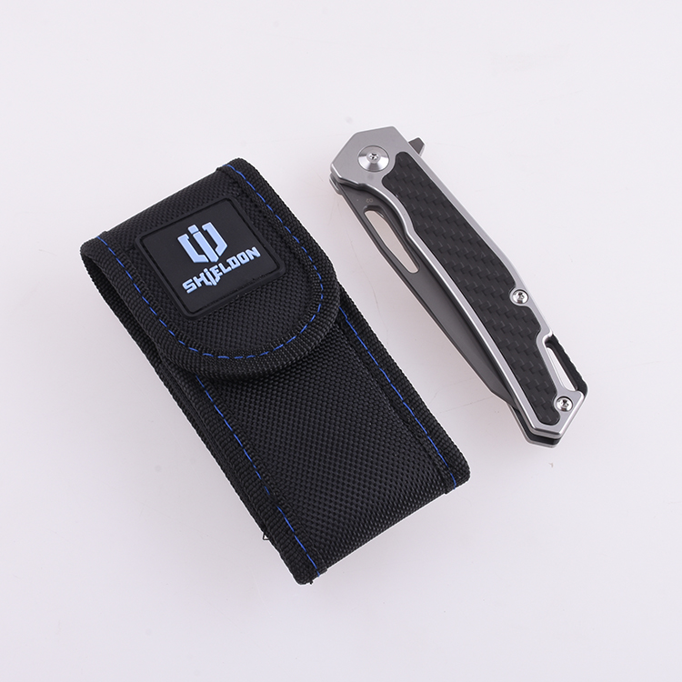 Shieldon Folding Pocket Knife Barraskewda D2 Blade 3Cr14 + Carbon Fiber Handle 9042S1-G