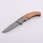 OEM Folding Pocket Knife 7Cr13MoV Blade Olive Wood Handle GC-17927DD-OL