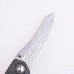 Shieldon Pisau Lipat Tortank 9Cr18Mov 67-Lapisan Baja Damaskus Pisau G10 + Pegangan Serat Karbon 7091D