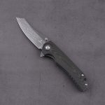 Shieldon Pisau Lipat Tortank 9Cr18Mov 67-Lapisan Baja Damaskus Pisau G10 + Pegangan Serat Karbon 7091D