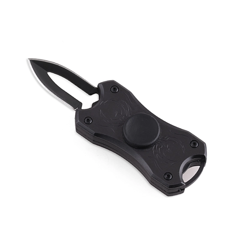 OEM 제품 Fidget Spinner G10 핸들 2 in 1 나이프 블레이드 키 링 SR-CM008