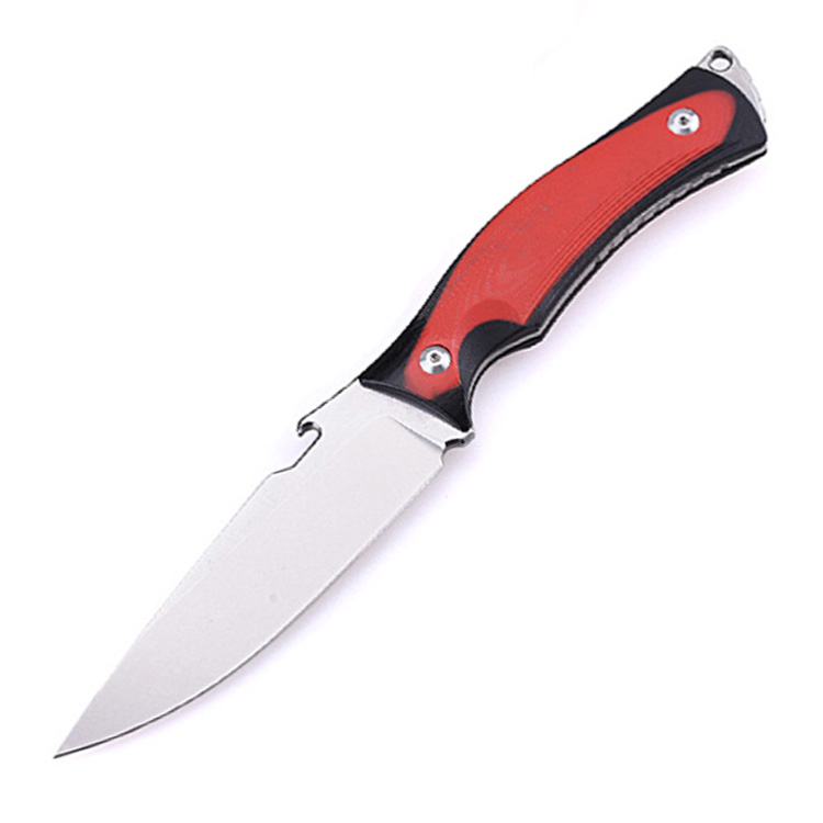 OEM D2 Blade Fixed Blade Knife Wine Red G10 Handle DJ-2501P