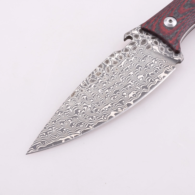 OEM 고정 칼 다마스커스 블레이드 G10 핸들 DJ-2510