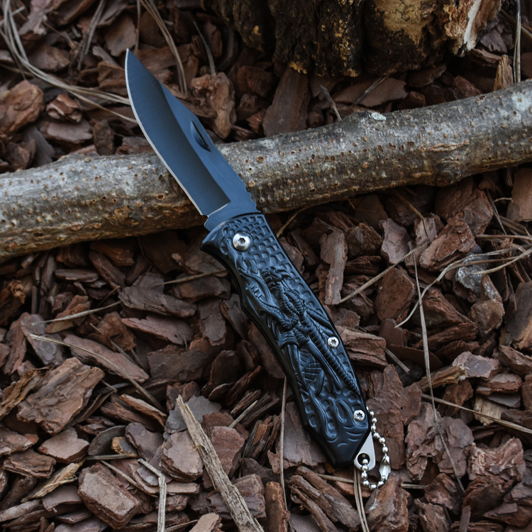 Navaja de bolsillo plegable OEM Hoja 2Cr13 Mango de aluminio SS-0805