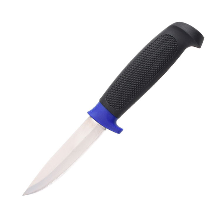 Фиксированный нож OEM Нож для рыбалки 3Cr13 Лезвие TPR +Рукоятка из полипропилена ZY-FK19 (синий)
