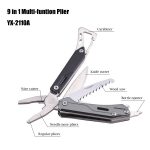 OEM Product 9 In 1 Multi Tool Pliers Stainless Steel Multi Function Multitool YX-2110A