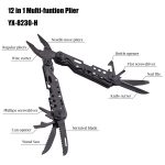 OEM-Produkt 12-in-1-Multitool-Zange aus Edelstahl, Multifunktions-Multitool YX-8230-H