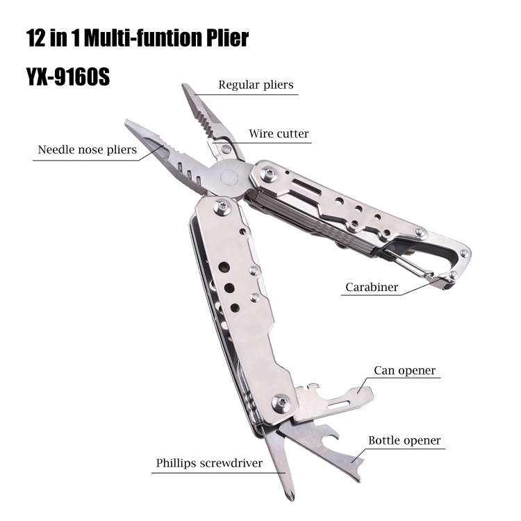 OEM Product 12 In 1 Multi Tool Pliers Stainless Steel Multi Function Multitool YX-9160S