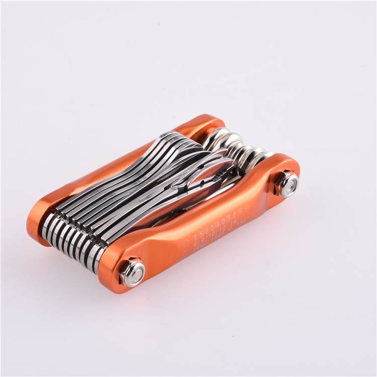 Outil de réparation de vélo en aluminium CR-V 6150 polyvalent 18 en 1 BLF-17024