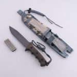 Cuchillo Bowie OEM Mango de lino de fibra de carbono HX-002 01