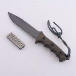 Cuchillo Bowie OEM Mango de lino de fibra de carbono HX-002 02