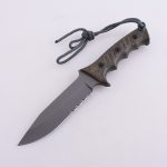 Cuchillo Bowie OEM Mango de lino de fibra de carbono HX-002 03