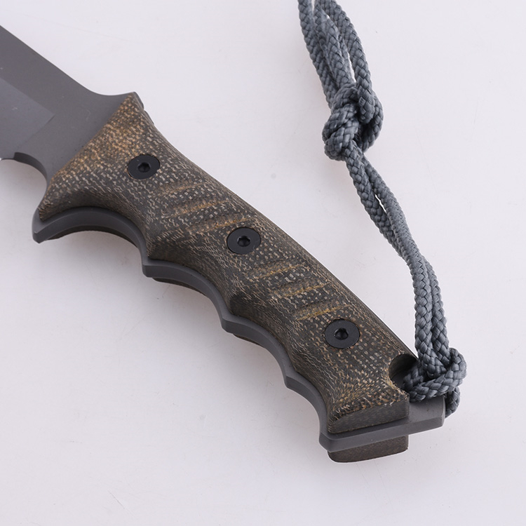 Cuchillo Bowie OEM Mango de lino de fibra de carbono HX-002 06