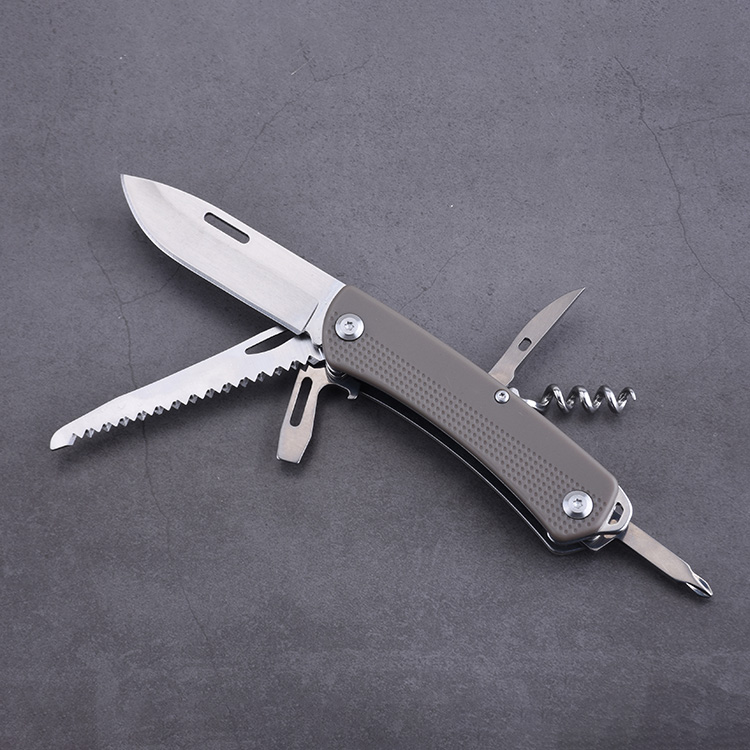 Couteau militaire OEM 10 en 1, manche en ABS, couleur, transport quotidien, classique, cadeau d'extérieur, HF-GHK1P-06