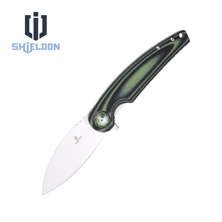 Shieldon Folding Pocket Knife Bulbasaur Sandvik 14C28N Blade G10 Handle 9061G-M