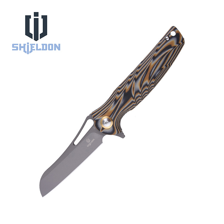 Shieldon Folding Pocket Knife Bazoucan D2 Blade G10 Handle 9050G1