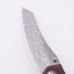 Shieldon Folding Pocket Knife Tortank 9Cr18Mov 67-Layer Damascus Steel Blade G10 + Carbon Fiber Handle 7091D1