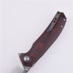 Couteau de poche pliant Shieldon 9Cr18Mov Lame en acier damas 67 couches G10 + manche en fibre de carbone 7092D1