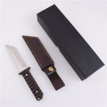 Faca de caça OEM fixa 3Cr13 lâmina cabo de ébano SY-GWS