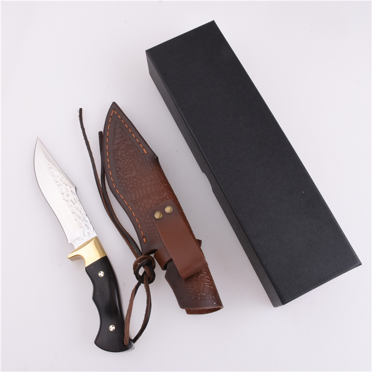 Faca de caça OEM fixa 3Cr13 lâmina cabo de ébano SY-BX