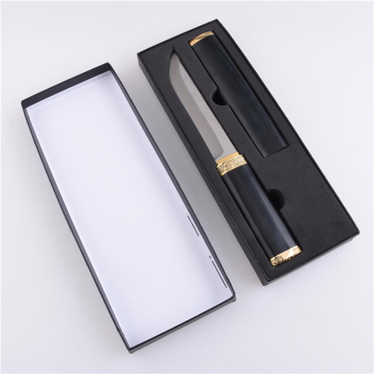 Faca de caça OEM fixa 3Cr13 lâmina colorida cabo de madeira SY-GB