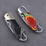 OEM Folding Pocket Knife 3Cr13 Blade Wood + copper Handle SS-0817(S)