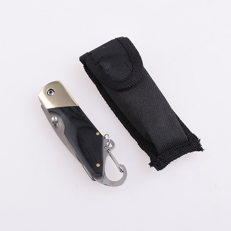 OEM Folding Pocket Knife 3Cr13 Blade Wood + Copper Handle SS-0817(L)