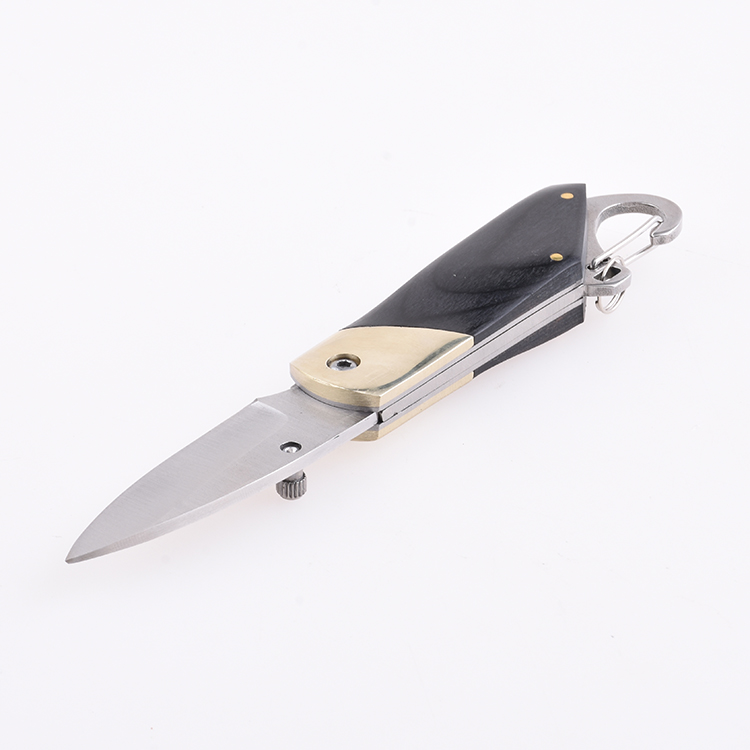 OEM Folding Pocket Knife 3Cr13 Blade Wood + Copper Handle SS-0817(L)