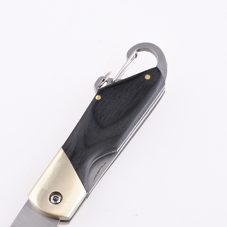 OEM Folding Pocket Knife 3Cr13 Blade Wood + Copper Handle SS-0817(L)