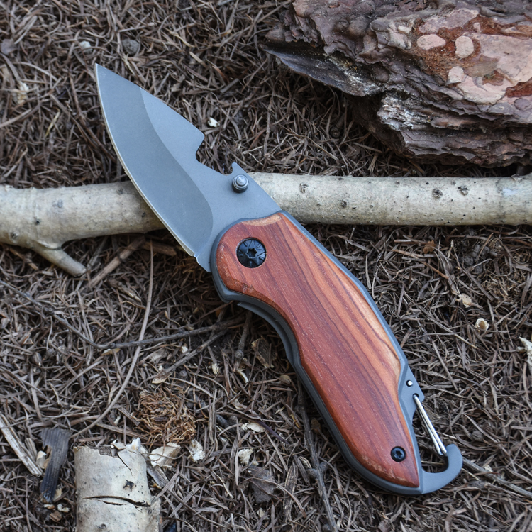 OEM Folding Pocket Knife 2Cr13 Blade Wood Handle SS-0812 11