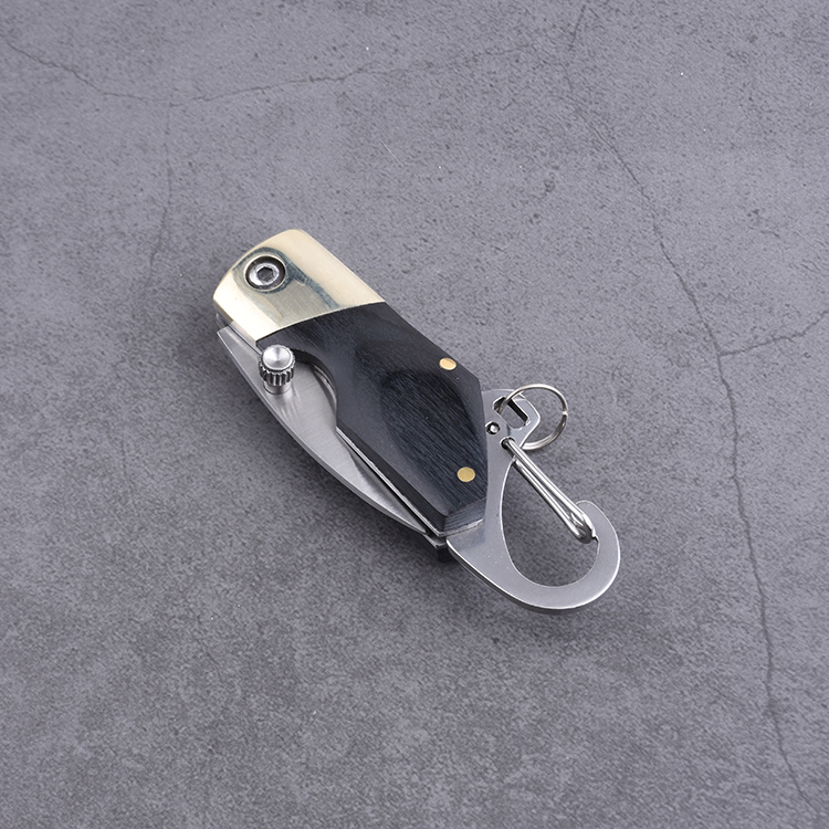 OEM складной карманный нож 3Cr13 лезвие дерево + медная рукоятка SS-0817(S)