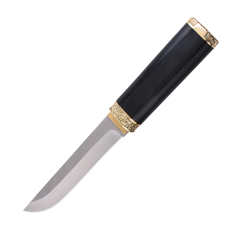 Couteau de chasse fixe OEM 3Cr13 Manche en bois de couleur de lame SY-GB
