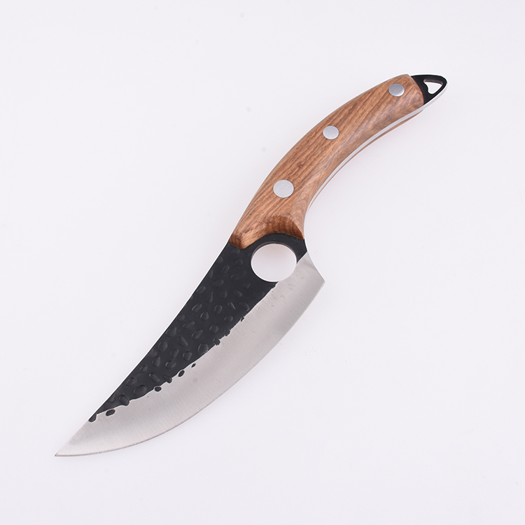 OEM fixed butcher knife 3Cr13 blade wood handle forging blade style HH-5072 07