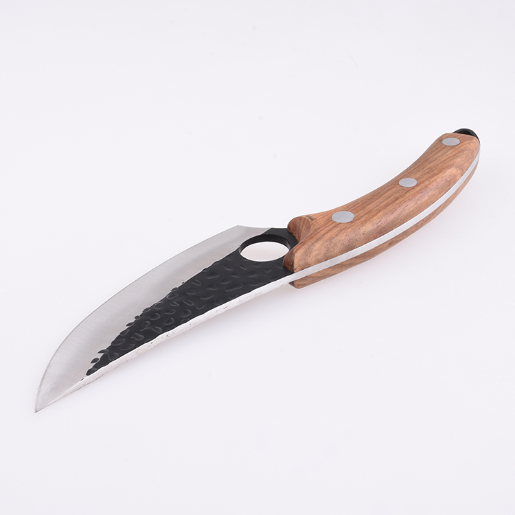 Couteau de boucher fixe OEM 3Cr13 lame manche en bois forgeage lame style HH-5072
