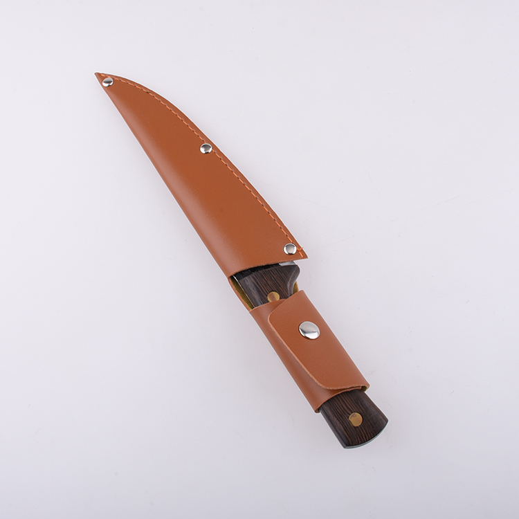 Cuchillo de carnicero fijo OEM, hoja 3Cr13, mango de madera HH-7203 06