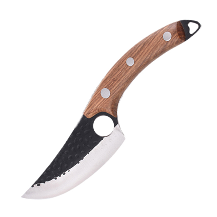 OEM tetap pisau daging 3Cr13 pisau pegangan kayu penempaan pisau gaya HH-5072