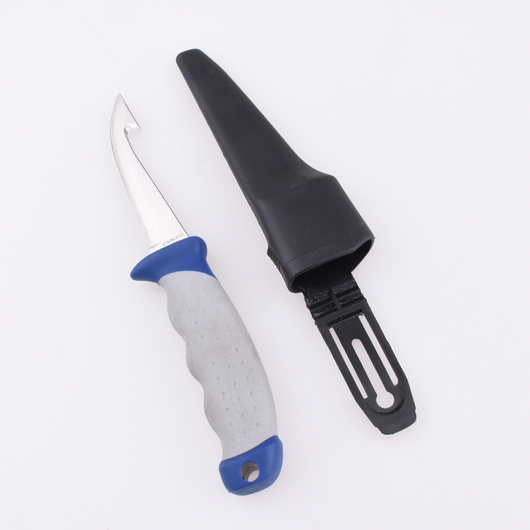 Cuchillo de pesca fijo OEM 3Cr13 hoja TPR + mango PP ZY-FK180