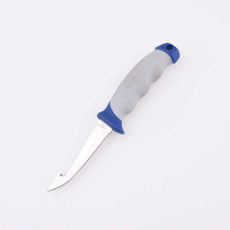 Cuchillo de pesca fijo OEM 3Cr13 hoja TPR + mango PP ZY-FK180