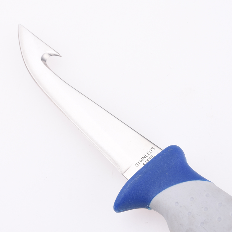 Cuchillo de pesca fijo OEM 3Cr13 hoja TPR + mango PP ZY-FK180