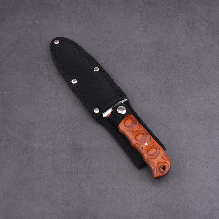 Охотничий нож OEM с фиксированным лезвием 3Cr13, деревянной ручкой JM-1026 02