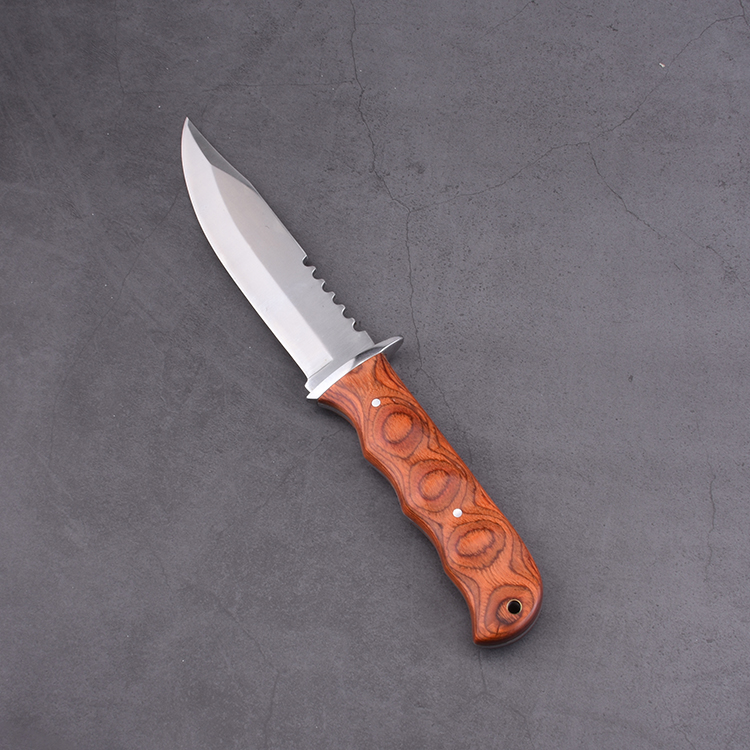 Фиксированный охотничий нож OEM 3Cr13 Лезвие с деревянной ручкой JM-1026