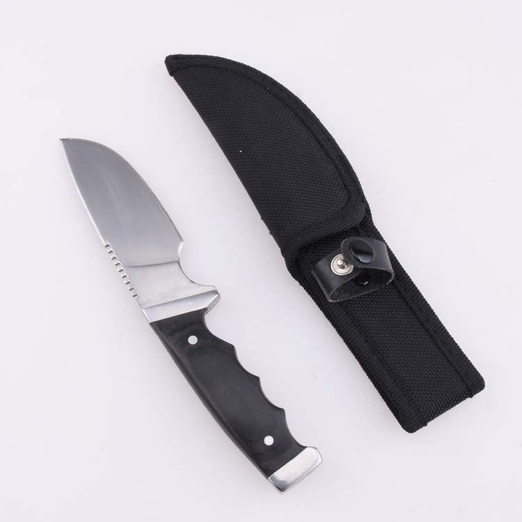 Couteau de chasse fixe OEM 3Cr13 Manche en bois de couleur de lame JM-1028