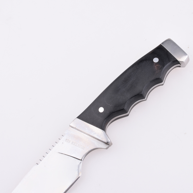 Couteau de chasse fixe OEM 3Cr13 Manche en bois de couleur de lame JM-1028