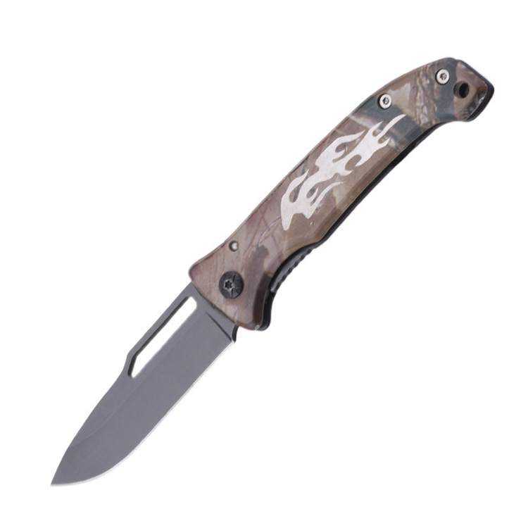 Couteau de poche pliant OEM, lame 3Cr13, poignée de coloration d'impression en aluminium anodisé XW-1016