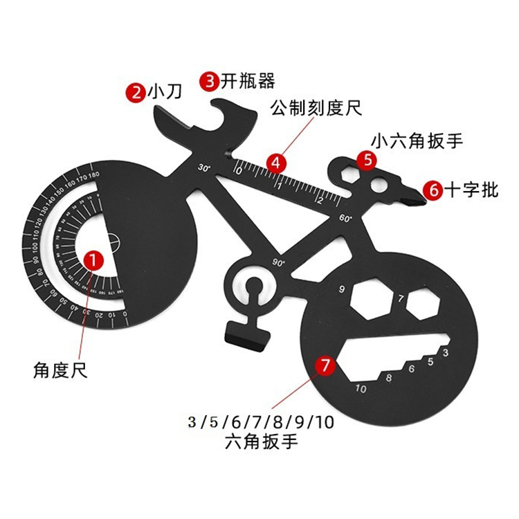 Wholesale EDC 5 multi functions bicycle shape portable daily use YJ-2215